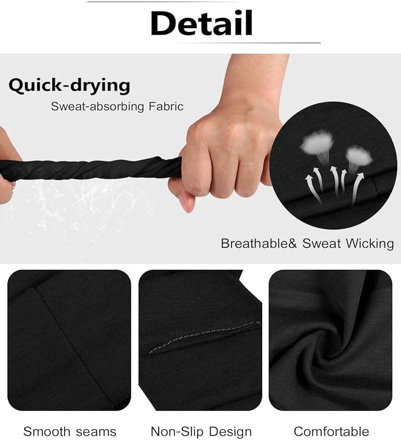 Ztomine Headbands for Women, 8pcs Stretchy Non Slip Soft Cotton Cloth Hair Bands for Sports, Workout, Yoga and Running - Image 5