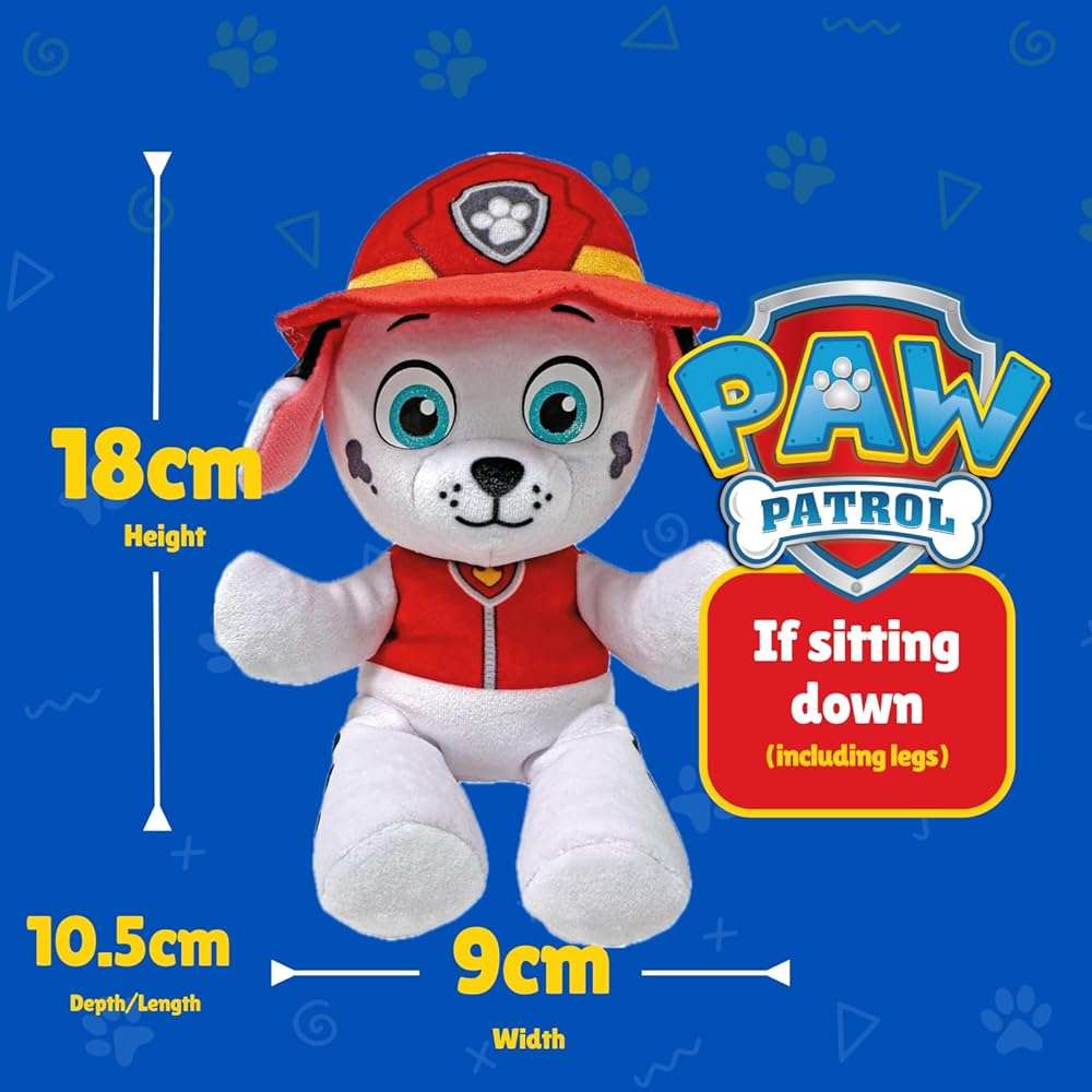 Ty - Paw Patrol Collection, Marshall, All the Heroes of the Puppy Team in Floppy Version, Soft Plush to Collect, Gift Idea for Young and Old - 20 cm - T44018 - Image 3