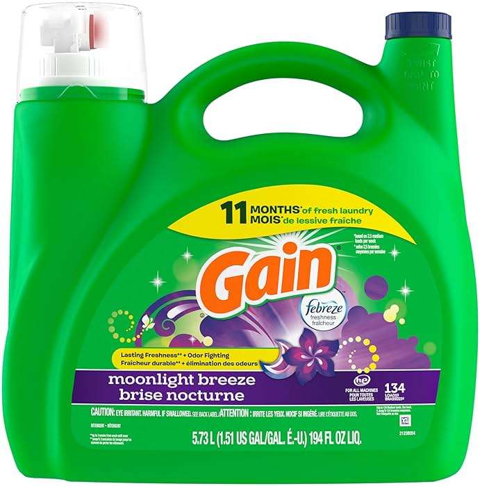 Gain Liquid Laundry Detergent with Odor Defense, Moonlight Breeze Scent, Laundry Soap For HE Washing Machines, 177 fl oz, 134 Loads (Packaging May Vary) - Image 12