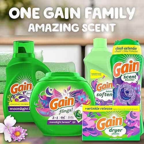 Gain Liquid Laundry Detergent with Odor Defense, Moonlight Breeze Scent, Laundry Soap For HE Washing Machines, 177 fl oz, 134 Loads (Packaging May Vary) - Image 8