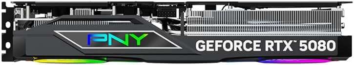 PNY NVIDIA GeForce RTX™ 5080 Epic-X™ ARGB OC Triple Fan, Graphics Card (16GB GDDR7, 256-bit, Boost Speed: 2775 MHz, PCIe® 5.0, HDMI®/DP 2.1, 2.99-Slot, NVIDIA Blackwell Architecture, DLSS 4) - Image 4