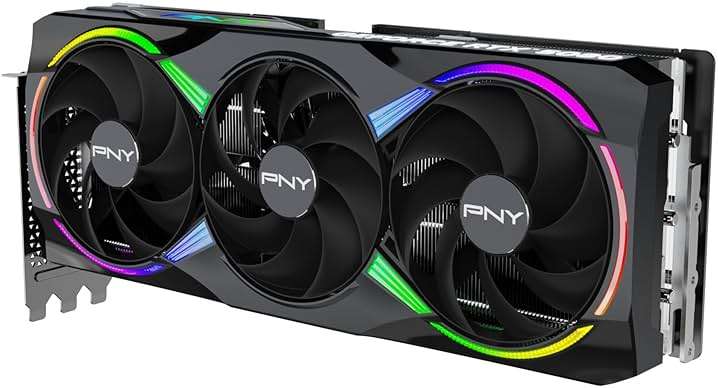 PNY NVIDIA GeForce RTX™ 5080 Epic-X™ ARGB OC Triple Fan, Graphics Card (16GB GDDR7, 256-bit, Boost Speed: 2775 MHz, PCIe® 5.0, HDMI®/DP 2.1, 2.99-Slot, NVIDIA Blackwell Architecture, DLSS 4) - Image 7
