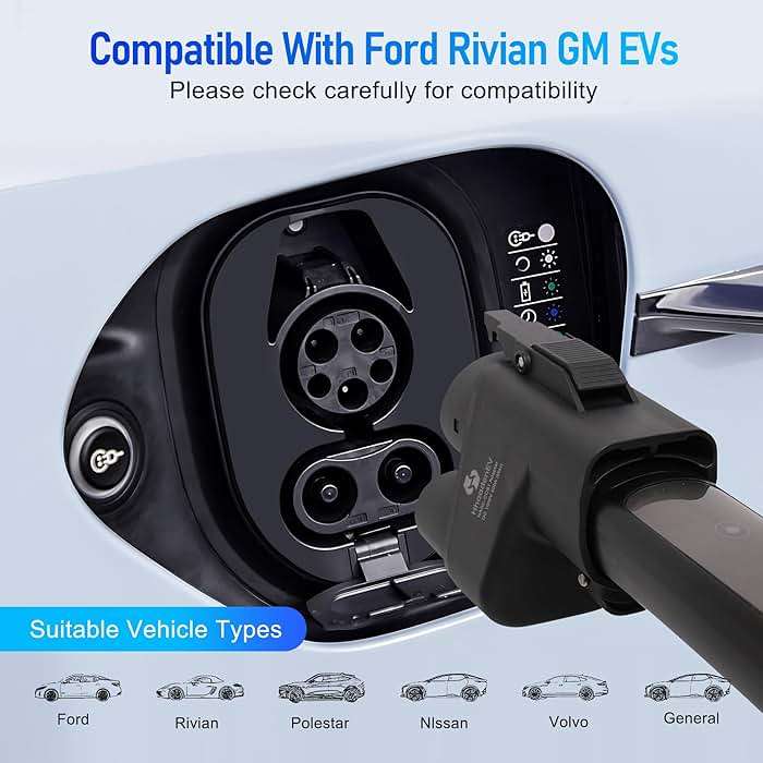 Tesla Supercharger Adapter, NACS to CCS1 Adapter for Non-Tesla EVs, DC Fast Charging up to 500A 1000V, Compatible with Ford, Rivian, GM, Honda, Acura, Volvo, Polestar and CCS1 Electric Vehicles - Image 3