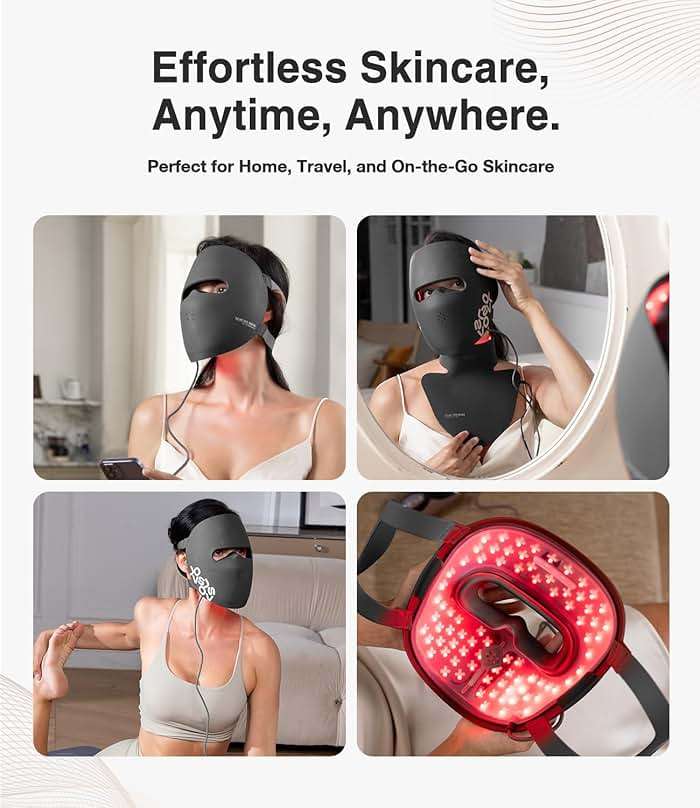 JOVS LED Light Therapy Face Mask, Wireless Red Light Therapy Mask for Face, Portable Skin Care Beauty Device Intelligent Beauty Solution at Home Use, 4 Modes for Visible Results - Image 3