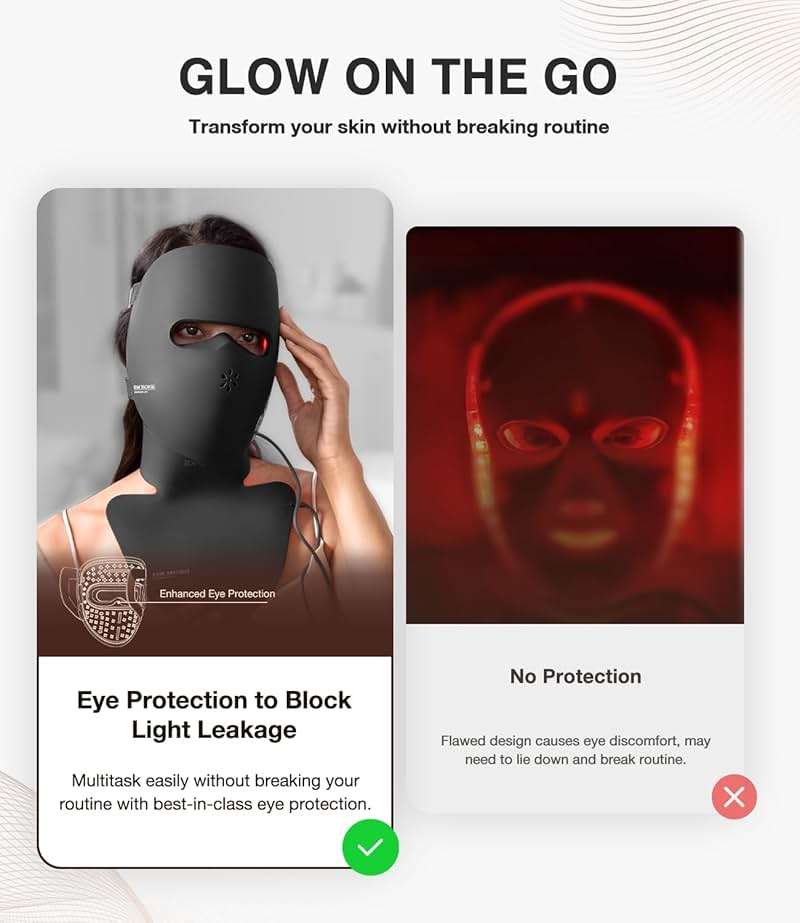JOVS LED Light Therapy Face Mask, Wireless Red Light Therapy Mask for Face, Portable Skin Care Beauty Device Intelligent Beauty Solution at Home Use, 4 Modes for Visible Results - Image 5