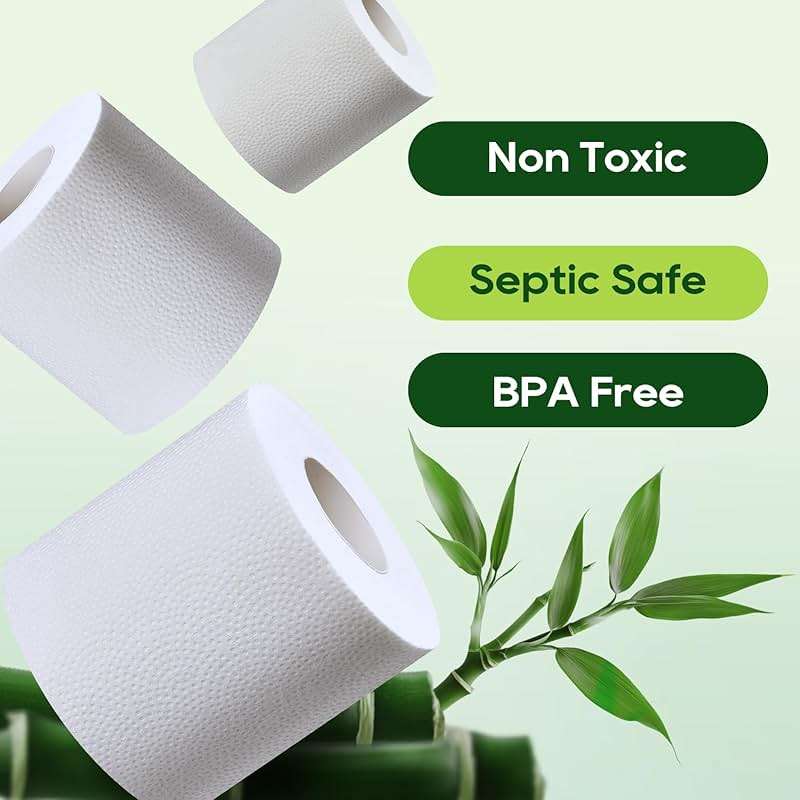 ECOLipak Bamboo Toilet Paper, Septic Safe Toilet Tissue, 24 Double Rolls, 320 Sheets Per Roll, Tree Free, Non Toxic, 2 Ply, Soft and Absorbent, Eco Friendly Dye-Free Paper - Image 2