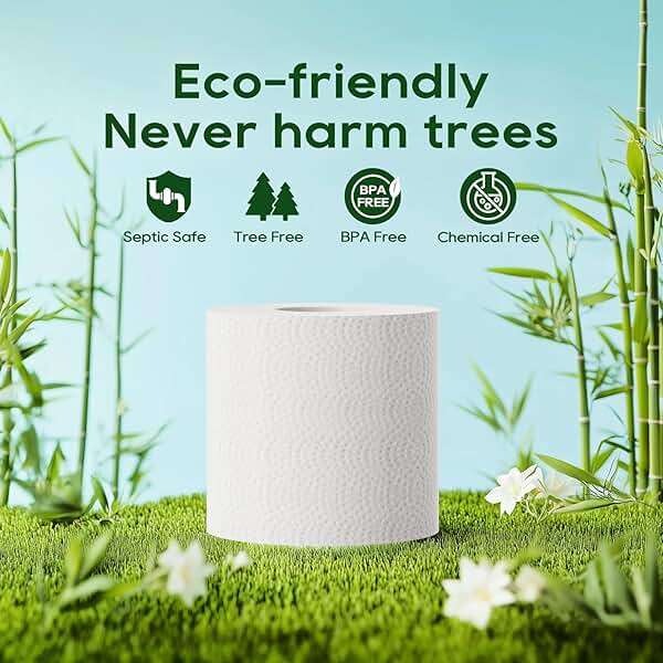 ECOLipak Bamboo Toilet Paper, Septic Safe Toilet Tissue, 24 Double Rolls, 320 Sheets Per Roll, Tree Free, Non Toxic, 2 Ply, Soft and Absorbent, Eco Friendly Dye-Free Paper - Image 3