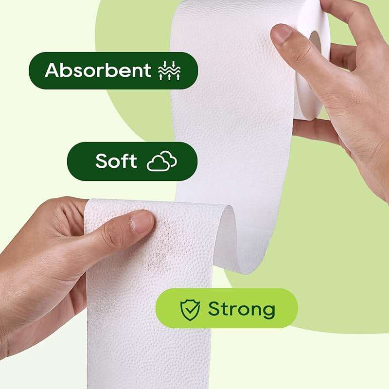 ECOLipak Bamboo Toilet Paper, Septic Safe Toilet Tissue, 24 Double Rolls, 320 Sheets Per Roll, Tree Free, Non Toxic, 2 Ply, Soft and Absorbent, Eco Friendly Dye-Free Paper - Image 5