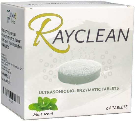 RayClean Dental Ultrasonic Cleaning Tablets – Instrument Cleaner for Dental Labs & Clinics – 64 Tablets - Image 1