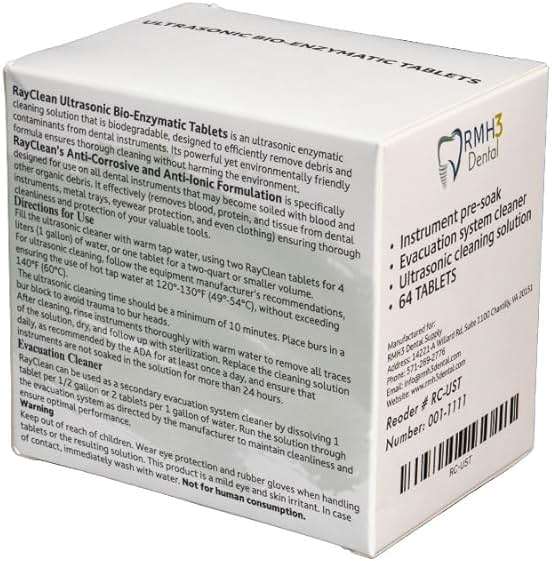RayClean Dental Ultrasonic Cleaning Tablets – Instrument Cleaner for Dental Labs & Clinics – 64 Tablets - Image 6
