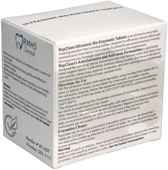 RayClean Dental Ultrasonic Cleaning Tablets – Instrument Cleaner for Dental Labs & Clinics – 64 Tablets - Image 7