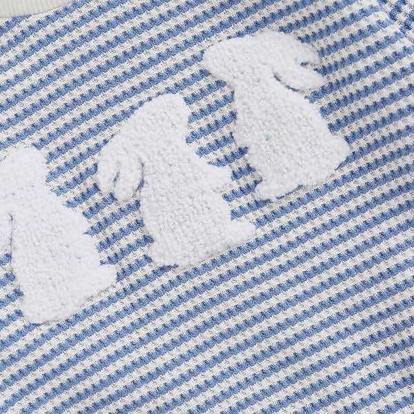 VISGOGO Newborn Infant Baby Girl Boy 4th of July Romper American Flag Bow Embroidery Striped Summer Onesie Clothes - Image 6