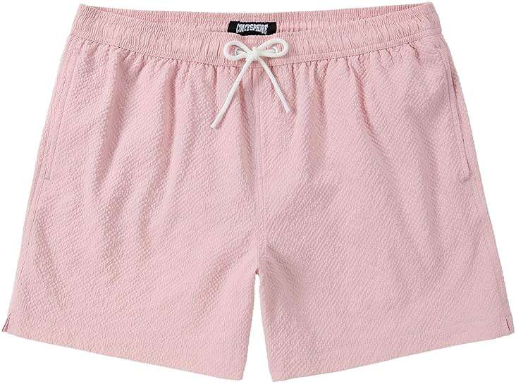 CoozySphere Men's Swim Shorts Seersucker Swimming Trunks for Men Beach Shorts Quick Dry Bathing Suit 5"/7"/9" with Pockets - Image 1