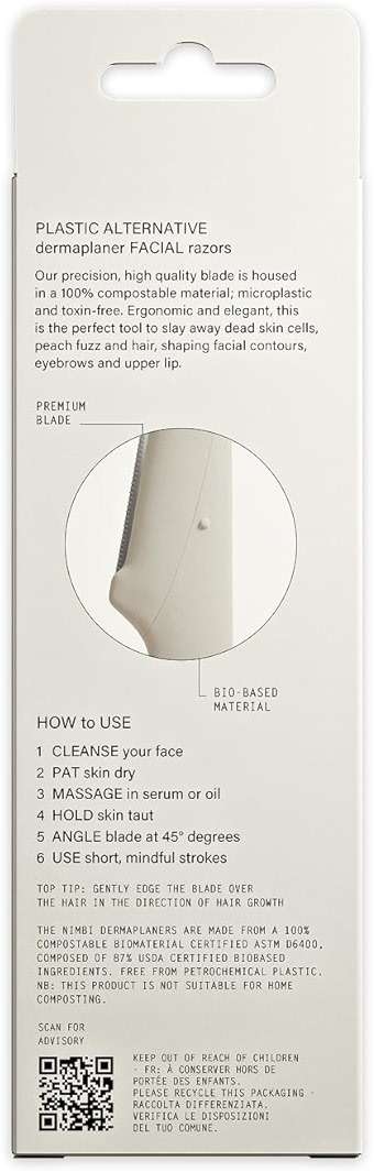 Nimbi Dermaplane Razor | Precision Eyebrow Shaper, Facial Hair Removal for Women & Exfoliation | Professional Dermaplaning Tool for Face | Plastic-Free - 3 Count - Image 9