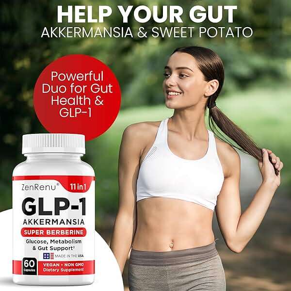 Zenrenu GLP-1 Supplement for Women - Natural Metabolism, Appetite & Craving Support – Super Berberine, Cinnamon,Akkermansia Probiotic,11-in-1 Gut Support - GLP Activate -60 Vegan Caps - Image 5