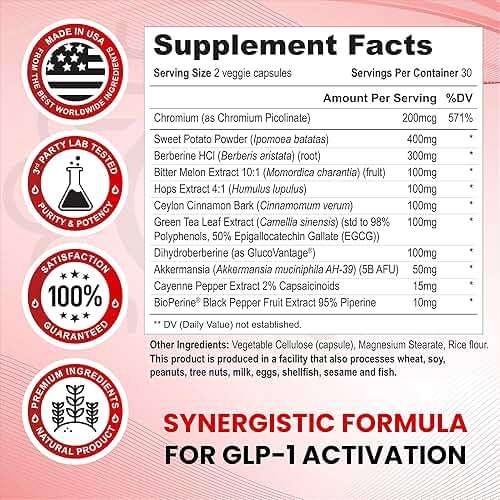 Zenrenu GLP-1 Supplement for Women - Natural Metabolism, Appetite & Craving Support – Super Berberine, Cinnamon,Akkermansia Probiotic,11-in-1 Gut Support - GLP Activate -60 Vegan Caps - Image 9