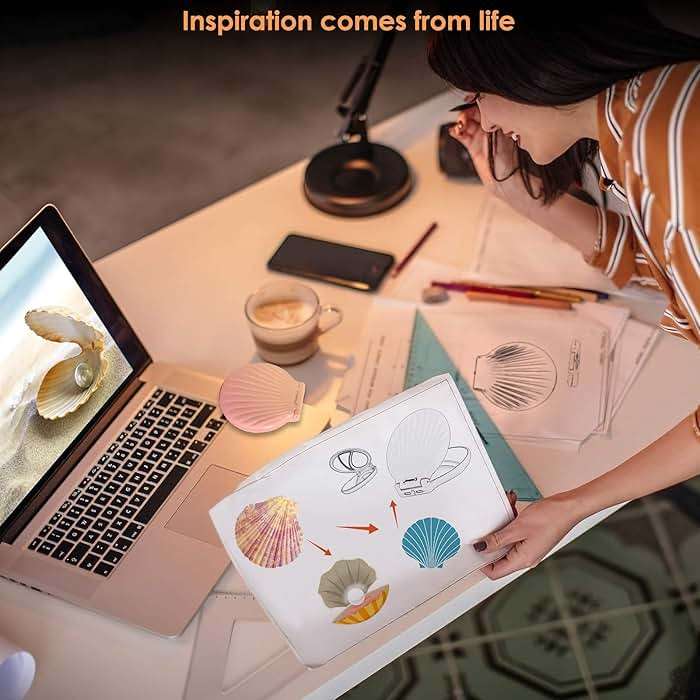 Makefango Mini Compact Mirror for Travel - 3.5" Portable,2-Sided,Lightweight & Shatterproof,Folding Hand Held Mirror,Unique Gifts for Women - Image 2