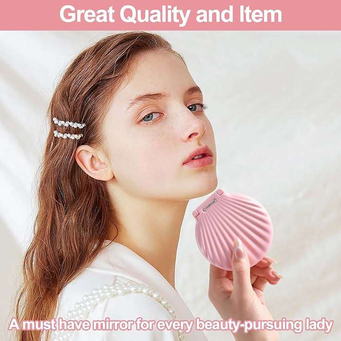 Makefango Mini Compact Mirror for Travel - 3.5" Portable,2-Sided,Lightweight & Shatterproof,Folding Hand Held Mirror,Unique Gifts for Women - Image 5