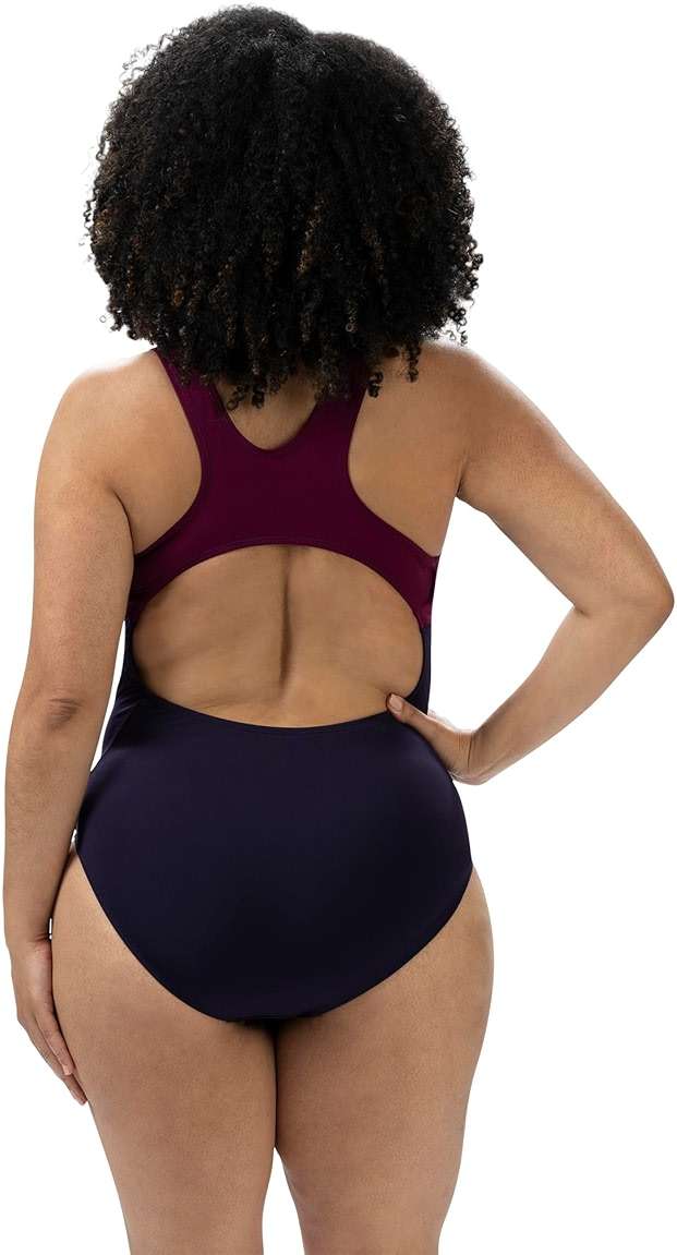 Dolfin Aquashape Women's One Piece Swimsuit - Color Block Moderate Cut Athletic Lap Suit - Image 2