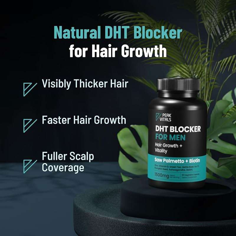 DHT Blocker for Men | Ultra Potent Hair Growth Formula | Saw Palmetto, Biotin, Pumpkin Seed, Herbal Extracts | Natural Hair Loss Supplements | Hair Regrowth Vitamins | Made in the USA | 90 Capsules - Image 3