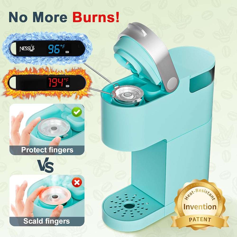 NESSUS 2 Pack Reusable K Cup for Keurig 1.0, Stainless Steel Reusable K Cups for Keurig 1 Prong Coffee Maker K Cup Reusable Coffee Pods with Heat Resistant Handles and Scoop, NO BPA - Image 4