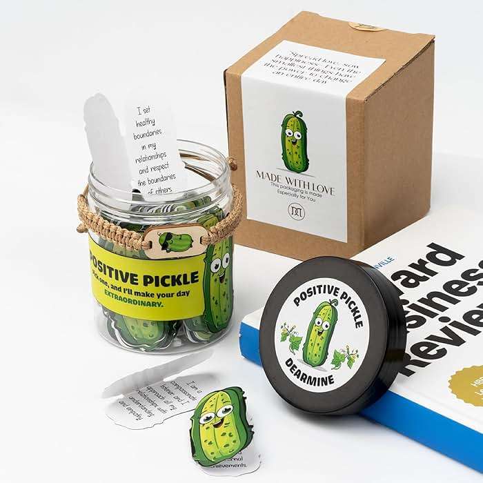DEARMINE 60 Positive Pickle Cards Jar, Birthday Gifts for Women, Teens, Adults, Back to School Gift, White Elephant Gifts, Stocking Stuffers, Teen Girl Gifts Trendy Stuff - Image 7