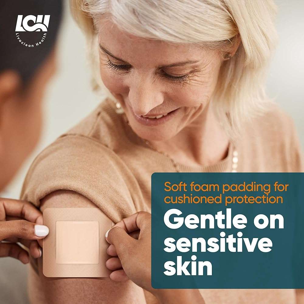 20 CT Silicone Foam Dressing 4x4, 3x3, 2x2 - Sterile Silicone Bandages for Wounds - Adhesive Pressure Sore Bed SOR Bandages - Square Dressing for Wounds and Injury Care by Livaclean Health - Image 8