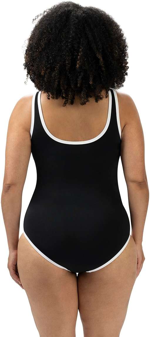 Dolfin Aquashape Women's One Piece Swimsuit - Color Block Moderat Cut Athletic Scoop Back Lap Suit (Black/Blue, 12) - Image 2