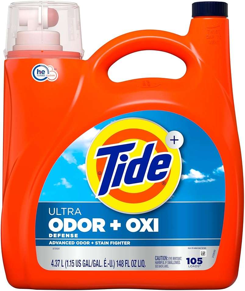 Tide Ultra Odor Defense Plus Oxi Liquid Laundry Detergent, 148 fl oz, 105 Loads, Advanced Odor and Stain Fighting Laundry Detergent Liquid - Image 11