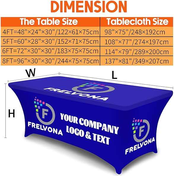 Custom Table Cloth with Business Logo Rectangle 6FT 114" x 79" Spandex Customized Table Cover Stretch Tablecloth with Text Image Photo Sign Personalized Runner for Tradeshow Events, Fitted Style - Image 3