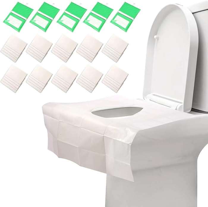 Toilet Seat Cover Disposable Flushable(50 Pcs), XXL Travel Toilet Seat Covers for Adults Kids, Flushable Toilet Paper Cover for Potty Training in Public Restrooms, Airplane, Camping(22 * 16.5in) - Image 1