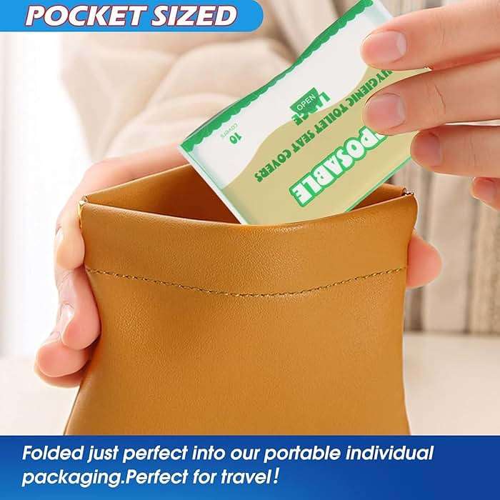 Toilet Seat Cover Disposable Flushable(50 Pcs), XXL Travel Toilet Seat Covers for Adults Kids, Flushable Toilet Paper Cover for Potty Training in Public Restrooms, Airplane, Camping(22 * 16.5in) - Image 7