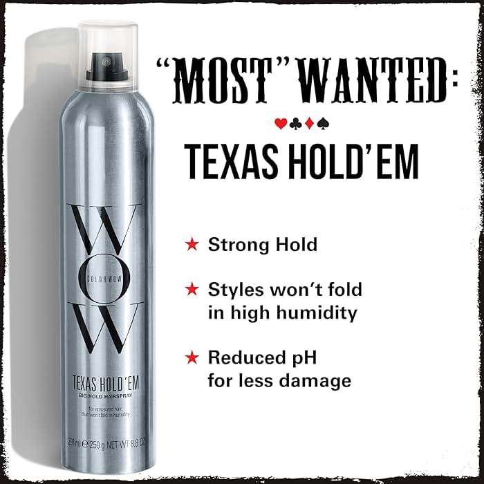 COLOR WOW Texas Hold 'Em Big Hold Hairspray- Hair Spray Extra Hold for all-day style |Heat protection spray for hair + UV protection|Anti humidity spray for hair |No Crunch or Flake| brushable finish - Image 3