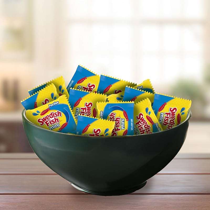 SWEDISH FISH Mini Soft & Chewy Gummy Candy, Bulk Candy, 140 Snack Packs - Image 6