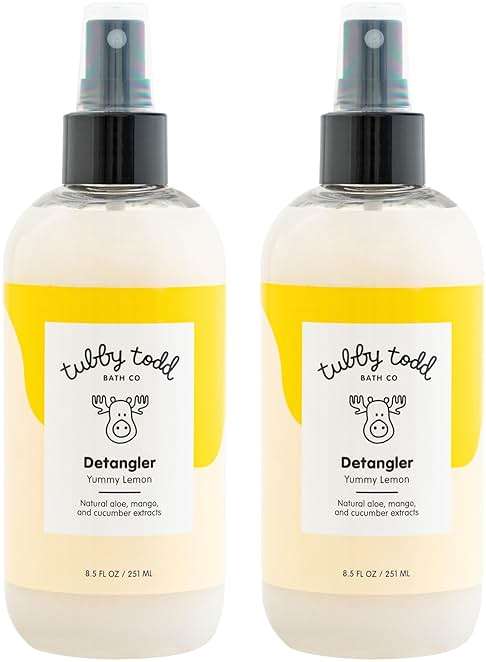 TUBBY TODD Hair Detangler Spray for Kids - Hair Detangling Spray with Baobab & Coconut Oil - Gentle & Moisturizing Kids Hair Detangler Spray - 8.5oz, 2 Pack - Lemon Crème - Image 1