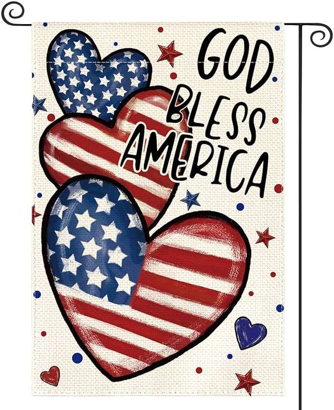 AVOIN colorlife God Bless America 4th of July Patriotic Garden Flag 12x18 Inch Double Sided Outside, American Stars and Stripes Memorial Day Yard Outdoor Decoration - Image 1