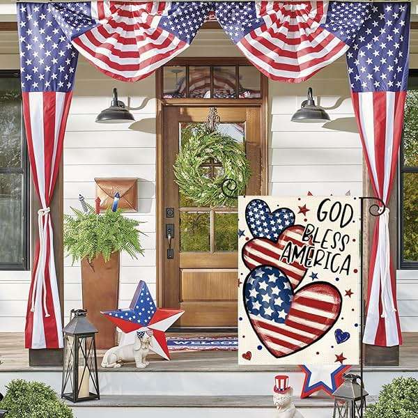 AVOIN colorlife God Bless America 4th of July Patriotic Garden Flag 12x18 Inch Double Sided Outside, American Stars and Stripes Memorial Day Yard Outdoor Decoration - Image 4