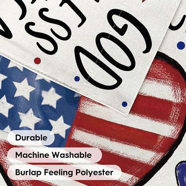 AVOIN colorlife God Bless America 4th of July Patriotic Garden Flag 12x18 Inch Double Sided Outside, American Stars and Stripes Memorial Day Yard Outdoor Decoration - Image 7