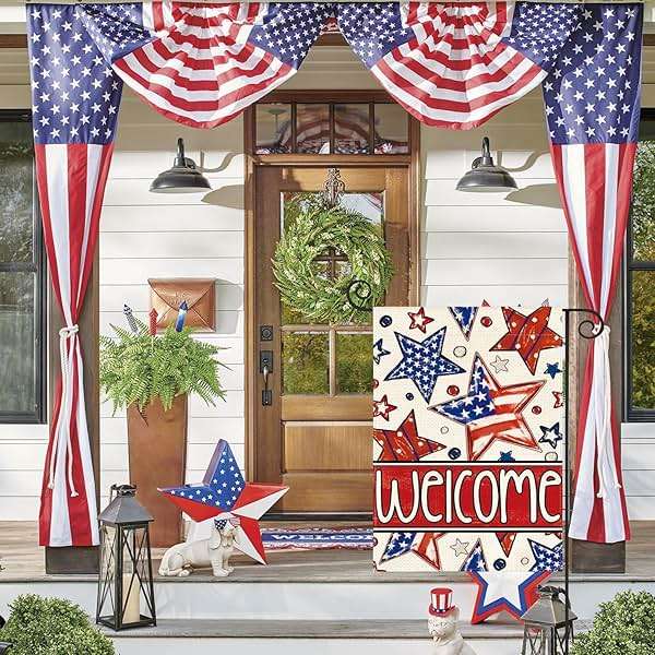 AVOIN colorlife Patriotic 4th of July Garden Flag 12x18 Inch Double Sided Outside, Welcome American Stars and Stripes Yard Outdoor Decoration - Image 3