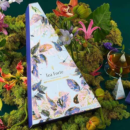 Tea Forte Advent Calendar Premium Pyramid Tea Gift Set Sampler, 12 Count, Individually Wrapped Handcrafted Infusers, Demoiselle - Image 8