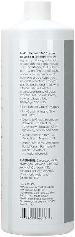 ForPro Expert 10 Volume Crème Developer, 32 Fl Oz – for Hair Lightening, Gray Coverage & Color Deposit with Minimum Lift - Image 3