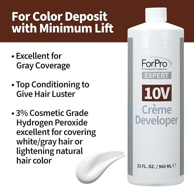 ForPro Expert 10 Volume Crème Developer, 32 Fl Oz – for Hair Lightening, Gray Coverage & Color Deposit with Minimum Lift - Image 4