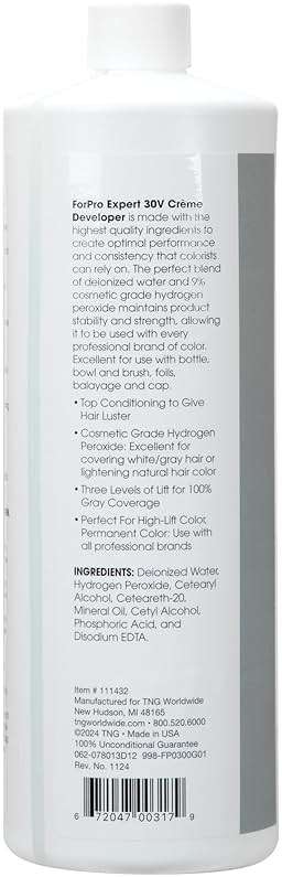 ForPro Expert 30 Volume Crème Developer, 32 Fl Oz – for Hair Lightening, Gray Coverage & Color Deposit with Extra Lift - Image 3
