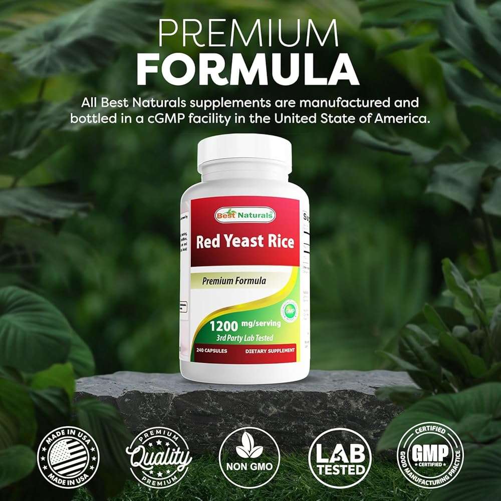 Best Naturals Red Yeast Rice 1200mg Per Serving 240 Capsules - Premium Formula - 3rd Party Lab Tested - Image 5