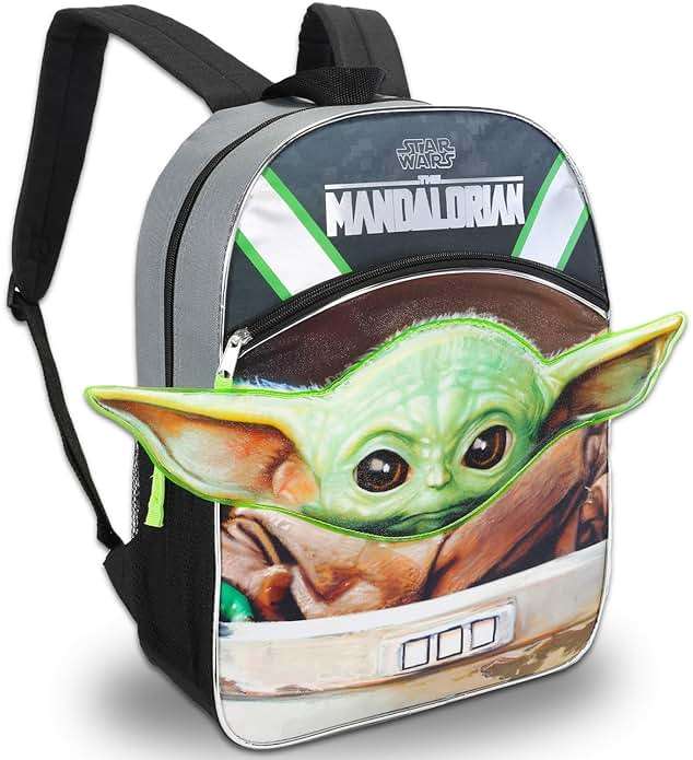 STAR WARS Mandalorian School Supplies Set Baby Yoda School Bundle - Large 16" Baby Yoda Shaped Ears Backpack with Stickers and More - Image 2