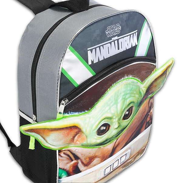 STAR WARS Mandalorian School Supplies Set Baby Yoda School Bundle - Large 16" Baby Yoda Shaped Ears Backpack with Stickers and More - Image 4