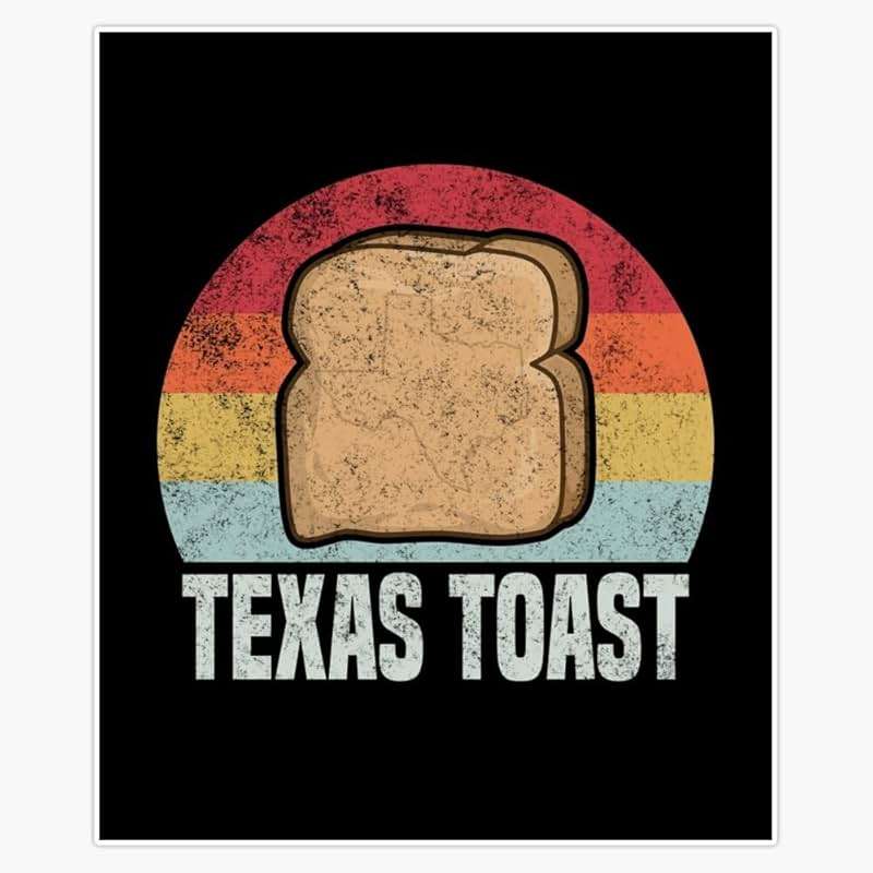Texas Toast Retro Vintage 1970s Bumper Sticker Vinyl Decal 5" - Image 1
