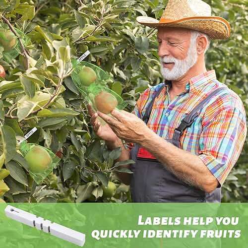 Reallnaive 120 Pcs Fruit Protection Bags 3 Size Green Mesh Bags for Fruits Vegetables with 120 Pcs Plant Label Drawstring Mesh Pest Barrier Netting Cover for Veggies Garden - Image 4
