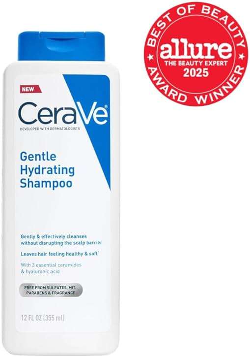 CeraVe Gentle Hydrating Shampoo, With Ceramides, Niacinamide & Hyaluronic Acid For Soft, Healthy Looking Hair & Scalp, Sulfate Free & Color Safe Shampoo, For All Hair Types, 12 Oz - Image 2