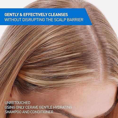 CeraVe Gentle Hydrating Shampoo, With Ceramides, Niacinamide & Hyaluronic Acid For Soft, Healthy Looking Hair & Scalp, Sulfate Free & Color Safe Shampoo, For All Hair Types, 12 Oz - Image 3